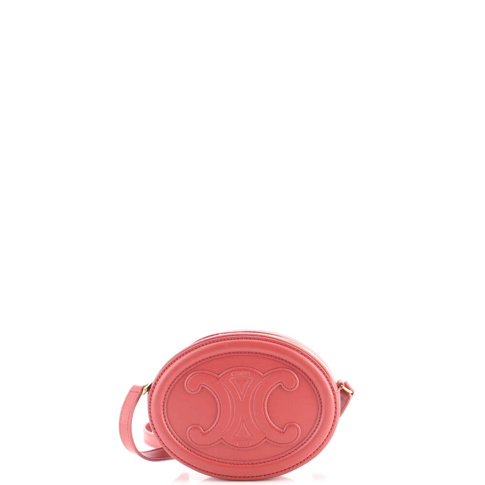 Celine Mini Triomphe Oval Crossbody Bag Leather